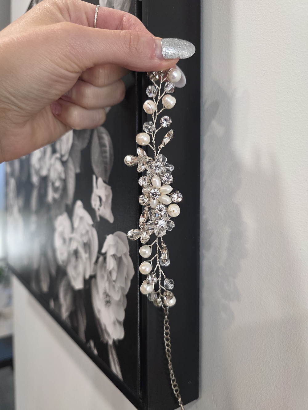 Pearl and Crystal Bridal Hair Vine